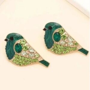 ❤️ FREE Bird Rhinestone Chick Animal Chic Glam Elegant Party Shimmer Earrings